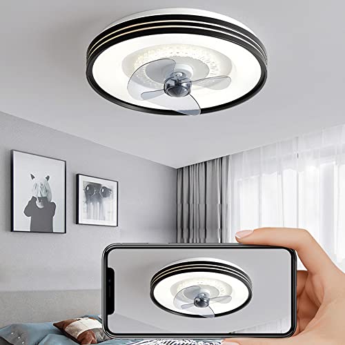 CATA-MEDICA Fan Light Acrylic Lampshade Nordic Remote Control Ceiling Light Fan Mute 90W Semi Enclosed Multi-Speed Air Circulation Fan Lamp 3 Color Temperatures Dimmable Lighting Fixtures | The Storepaperoomates Retail Market - Fast Affordable Shopping
