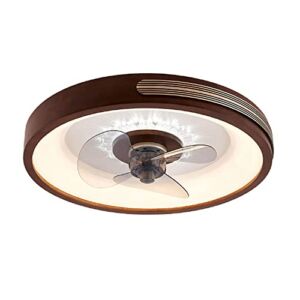 BAICAOLIAN Modern Ceiling Light with Fans, Minimalistic Flush Mount Ceiling Light with Wood, 20″ Iron Ceiling Fans with Lights Fixture for Bedroom Bathroom Laundry Room Hallway