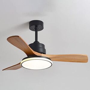 IBalody Nordic 6 Speed Mute Ceiling Fan Light Living Room Dining Room Ceiling Lights Fan Lighting 72W LED Dimmable Ceiling Fan with Light 36in Indoor Mini Fan Lamp with Remote