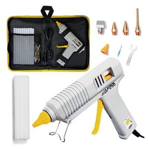 MAXIRON Full Size Hot Glue Gun with 4 Nozzles – 150 Watts Temperature Adjustable Glue Guns with Heating Indicator Light. Heavy Duty Glue Gun Kit for Crafting,Wood,PVC,Glass,Home Repair.