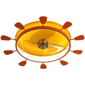 CATA-MEDICA Ceiling Lighting with Fan Kids Cute Electrodeless Dimming Lamp 80W Hidden Cooling Semi Enclosed Acrylic Lighting Fixtures Aluminum Flush Mount 3 Color Temperatures Fan Light