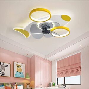 MAXIAOXIANG Children’s Room Ceiling Fan with Light, Dimmable Ceiling Fan Lamps with Remote Control, 3 Color Temperature & 3 -Wind Speed Ceiling Fan Light for Bedroom Living Room Airplane Ceiling Lam