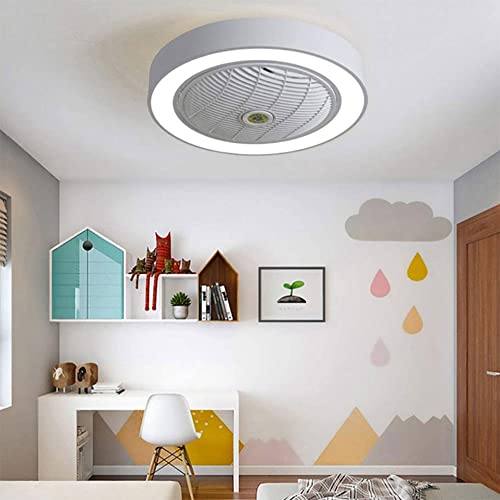 Modern LED Ceiling Fan with Lights Remote Control Dimming 3 Speed Thin Enclosed Ceiling Fan Embedded Installation, Smart Timing for Children’s Room, Living Room | The Storepaperoomates Retail Market - Fast Affordable Shopping