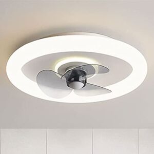 KHARIGAI Invisible Fan Ceiling Light Modern Creative Silent Fan Light LED Tri-Color Dimming Pendant Light Living Room Bedroom Fan Adjustable Fan Speed Ceiling Fan Light