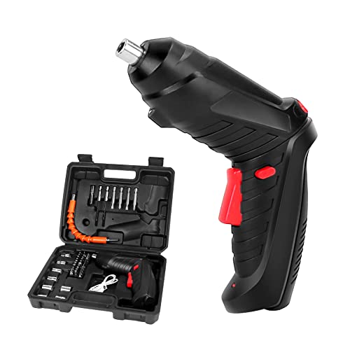 AZFUNN Electric Screwdriver Kit with Pivoting Handle, Rechargeable 4.2V Cordless Drill Set Power Tools with 46 Pieces Screwdriver Bits, 3.5Nm Screw Gun, LED Light, Flexible Shaft | The Storepaperoomates Retail Market - Fast Affordable Shopping