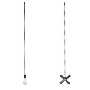 Fan Pull Chain Set – 12.6 Inches Fan Pull with Ball Chain Connector Included Light & Fan Pulls Orstarry (Black)