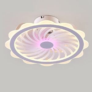 CATA-MEDICA Low Profile Lighting & Ceiling Fans Enclosed 3 Gear Wind Speed Hidden Ventilador Remote Control Flush Mount Ceiling Fans with Lights Art Deco Fully Dimmable Lighting Modes Lamp