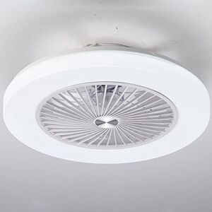 ATELANGE Minimalist Style Enclosed Fan Ceiling Light Dimmable 3 Colors 3 Speeds Bladeless Ceiling Fan with Lights with Remote Control Smart Mute Night Light Low Profile Fan Light for Bedroom