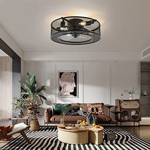 BAICAOLIAN LED Vintage Industrial Smart Ceiling Fans with Lights Remote Control Bedroom Decor 45cm Wrought Iron Enclosed Fan Ceiling Light Ventilator Lamp Ceiling Fan 4*E27 | The Storepaperoomates Retail Market - Fast Affordable Shopping