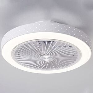 ATELANGE 18.9 in Modern Simple Dimmable Home Fan Celing Light Smart Mute 3 Colors 3 Speeds Ceiling Fan with Lights with Remote Control Bladeless Ceiling Fan Light Enclosed Design for Living Room