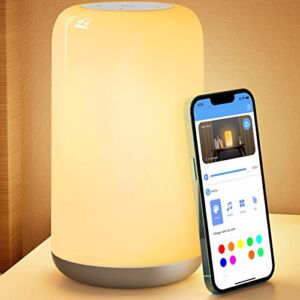 Smart Table Lamp, ZOESURE Small Bedside Lamp with App WiFi Touch Control, Color Changing Lamp with 16 Million Color, DIY Mode, Smart Lamp for Bedroom, Kid, Baby, Nightstand, Nursery