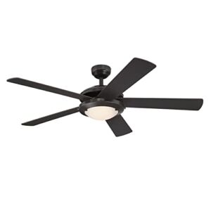 Westinghouse Lighting 7307200 Comet, Transitional Dimmable LED Ceiling Fan with Light, 52 Inch, Espresso Finish, Frosted Glass