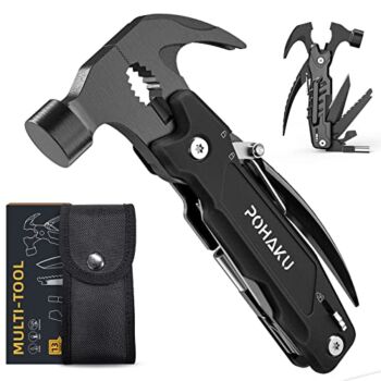 13-in-1 Multitool Hammer, Pohaku Multitool with DIY Stickers, Safety Lock, Screwdriver Bits Set and Durable Nylon Sheath, Multi Tool for Outdoor, Camping, Ideal Gifts for Father, Husband, Boyfriend | The Storepaperoomates Retail Market - Fast Affordable Shopping