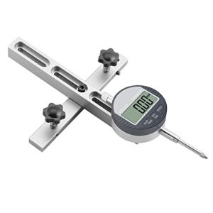 Neoteck 0-1” Digital Dial Indicator Table Saw Gauge with 3.2inch Long Anodized Aluminum Bar for Aligning and Calibrating Work Shop Machinery Table Saws Band Saws and Drill Presses