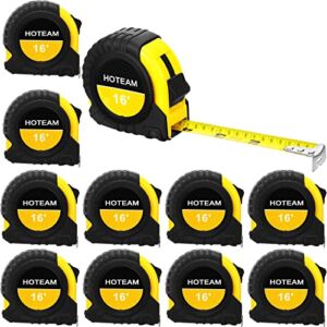 10 Pcs 16 ft Tape Measure Retractable Measuring Tape Easy Read Measurement Tape Both Side Dual Ruler with Fractions 1/8 and Magnetic Hook, Metric Inches and Imperial Measurement
