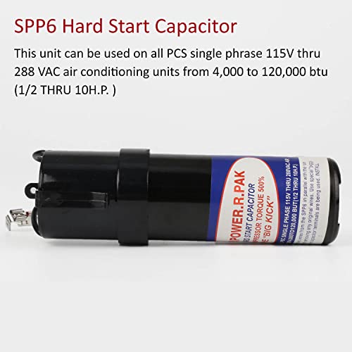 SPP6 Relay/Capacitor Hard Start Kit with 500% Increase Starting Torque for Air Conditioner – Compatible with HVAC Compressor – Replaces SPP6, TJ90HS6,AP4502872,35702, DST-6, ERPP6, HS6, HS650 | The Storepaperoomates Retail Market - Fast Affordable Shopping