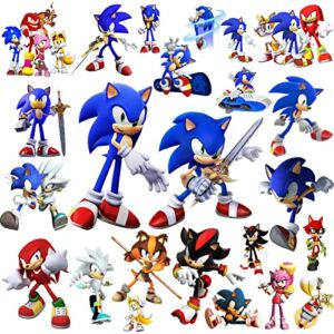 Sonic The Hedgehog Wall Decals Stickers Peel and Stick Sonic Wall Decals for Boys Room Removable Wall Art Mural Decor for Baby Girls Kids Nursery Bedroom