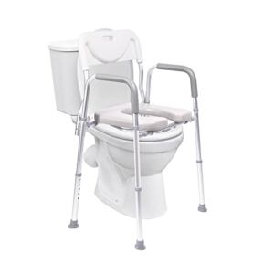Xilingol Raised Toilet Seat with Handles and Back,330lb Bedside Commode Chair with Arms, 4-in-1 Adjustable & Portable Bathroom Chair for Adults, Senior, Elderly,Handicap, Disabled