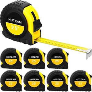 8 Pcs Tape Measure 25 Feet, Easy Read Bulk Measuring Tape Retractable Yellow Measurement Tape with Fractions 1/ 8