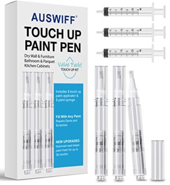 Auswiff Touch Up Paint Brush Pen(3 Pens), Furniture Repair Kit for Walls, Wood Floors, Cabinets, Desks, Stains, Scratches, Touch Ups and Cover Ups | Easy Paint Storage, Fresh Inside for 36 Months | The Storepaperoomates Retail Market - Fast Affordable Shopping