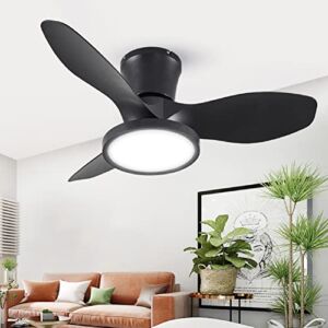 ocioc Quiet Ceiling Fan with LED Light DC moter 32 inch Large Air Volume Remote Control for Kitchen Bedroom Dining room Patio