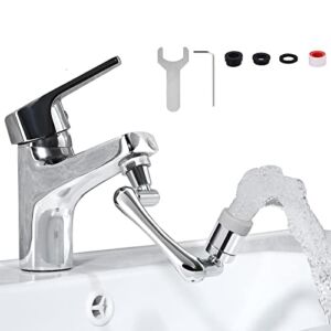 Rotating Faucet Extender, 360°+1080° Swivel Robotic Arm Extension Faucet with 2 Spray Functions, Bathroom Sink Sprayer Attachment for Eye/Hair/Face and Gargle Portable Washing