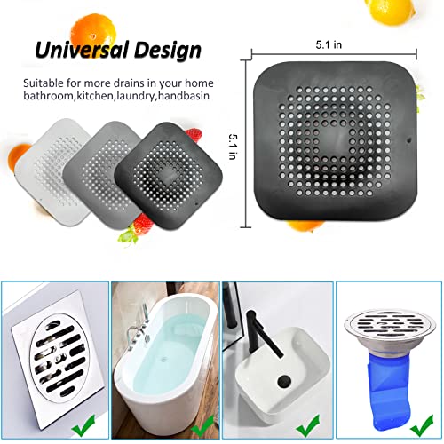 Hair Drain Catcher,Raised Square Shower Drain Covers with Suction Cup,Easy to Install for Pop-up Stopper Bathroom Bathtub and Kitchen 2 Pack | The Storepaperoomates Retail Market - Fast Affordable Shopping