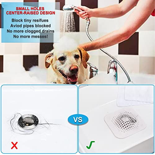 Hair Drain Catcher,Raised Square Shower Drain Covers with Suction Cup,Easy to Install for Pop-up Stopper Bathroom Bathtub and Kitchen 2 Pack | The Storepaperoomates Retail Market - Fast Affordable Shopping