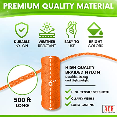 Orange Mason Line String Line – #18 Braided Nylon String – 500 Ft Length – Nylon Twine for Gardening Or Masonry Tools – Perfect Construction String for A String Level, Twine String for Gardening | The Storepaperoomates Retail Market - Fast Affordable Shopping