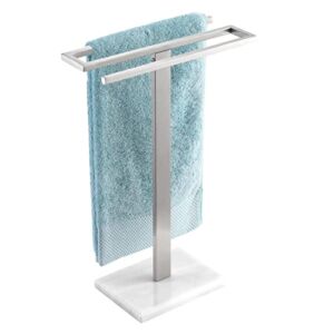 KES S-Shape Hand Towel Stand with Marble Base, Towel Rack Free Standing Hand Towel Holder for Bathroom Countertop SUS304 Stainless Steel Brushed Finish, BTH223-2