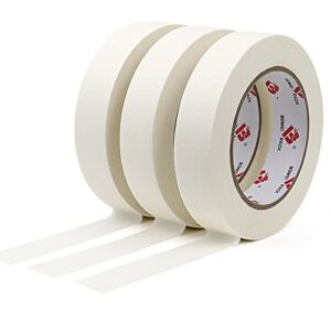 White Masking Tape 0.94-Inches x 55 Yards (3-Pack) General Purpose Masking Tape Bulk Multipack for Basic Use – Produces Sharp Lines | Residue-Free and Artisan Grade Wall Trim Tape