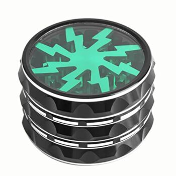 VRUPINZE 2.5 inch Large Grinder, Portable Aluminium Grinder with Clear Top, Black-Green | The Storepaperoomates Retail Market - Fast Affordable Shopping