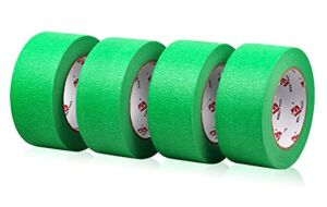 Green Painters Tape 2 inch Wide, Medium Adhesive Green Masking Tape Bulk Multi Pack, Residue-Free Wall Trim Tape, 2 inch x 55 Yards x 4 Rolls (220 Total Yards), BOMEI PACK