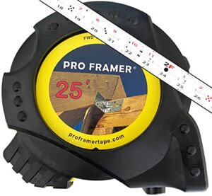 PRO FRAMER 25 FT Tape Measure with Layout & Cutting Templates