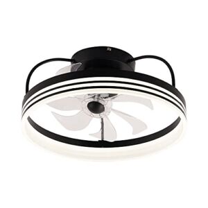 YVAMNAD Invisible Silent Fan Ceiling Light Bedroom Dining Room Lighting Lamp Low Profile Fan Smart Ceiling Light Home Ceiling Fan with Light Modern Minimalist Lamps