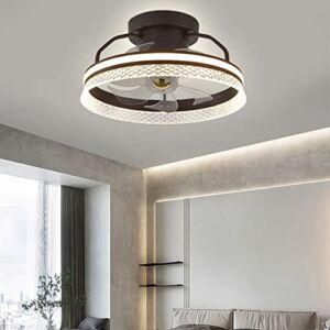 YVAMNAD Built-in Reversible Motor Ceiling Fan Light Unique Modern Ceiling Fan Light Flush Mount Ceiling Fan with Lights Simple and Creative Fan Light Suitable for Bedroom Living Room Dining Room
