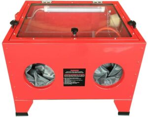 TRIBLE SIX 25 Gallon 40-80PSI 5CFM Bench Top Air Abrasive Sand Blast Blaster Cabinet Red