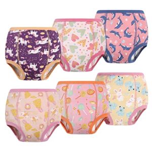 SMULPOOTI Baby Girl Potty Training Pants Comfy and Thick Cotton Potty Training Underwear for Girls 3T 6 Packs