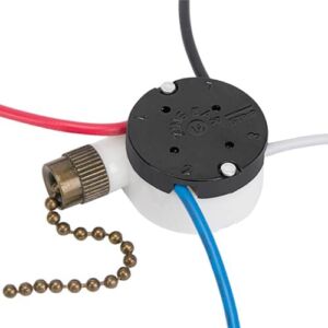 ZE-208s E89885 Ceiling Fan Switch 3 Speed 4 Wire Pull Chain Switch-Bronze