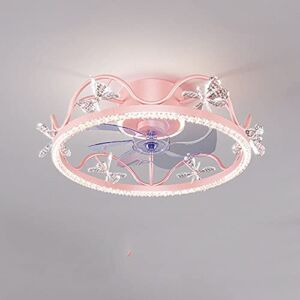 Butterfly Pattern Ceiling Fan With Light 20.1″ LED Ceiling Fan Stepless Dimmable Three Speeds Semi-recessed Installation Uniform Light Transmission Without Dark Area For Children’s Room Kindergarten