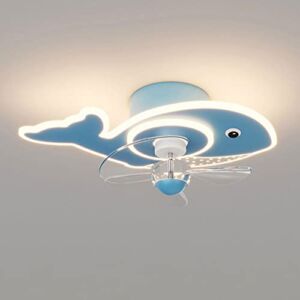 IBalody Indoor Creative Ceiling Fan Light Kids Room Mute Ceiling Light with Fan 40W LED Dimmable Fan Lights 6 Gear Wind Speed Ceiling Lights Fan Lighting 3 Acrylic Fan Blades Ceiling Fan with Light