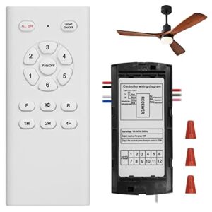 Universal Ceiling Fan Remote Control Kit, Ceiling Fan Remote kit with Reverse,6-Speed, Light Dimmer, Replacement for 52-in Obabala Fan/Other Ceiling Fan Light