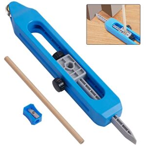 Contour Gauge Scribe Tool for Woodworking, Outline Duplication Marking Tool, Irregular Contour Duplicator Gauge Shape Outline Tool for DIY Handmade Products (Blue)