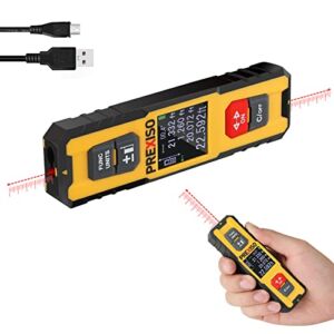 PREXISO Dual Laser Measure- 230Ft Rechargeable Laser Measurement Tool Ft/ Ft+in/ in/ M Multiple Units, Laser Distance Meter Multifunctional Device for Fast, Accuracy