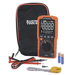 Multimeter, Slim Digital Meter, Auto-Ranging TRMS, 600V AC/DC Voltage, Current, Resistance, Temp, Frequency, Continuity Klein Tools MM450