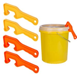 Nlajizty Bucket Opener, 4 PCS Plastic Bucket Wrench 5 Gallon Paint Can Lid Opener for Home Office Lid Opening Industrial Use