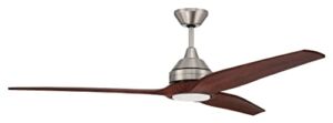 Craftmade 60″ Limerick Ceiling Fan, Brushed Polished Nickel Finish, Damp Rated, 3 ABS Blades, Remote & Wall Control Included, LED Light Kit with Optional Lens Cover Included