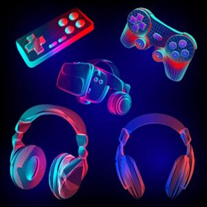 3D Glow in The Dark Game Wall Decor Decal Boy Gamer Wall Stickers Video Game Controller Wall Decor for Boys Room Kids Bedroom Home Playroom Decoration