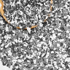330 G/ 0.72 Lb Decorative Color Chips Epoxy Floor Flakes Garage Floor Paint Flake Concrete Paint Garage Epoxy Floor Coating Flakes for Home Improvement (Black, White, Gray)