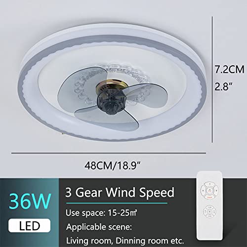 IBalody Indoor Low Profile Fan Light 36W LED Dimmable Ceiling Light with Fan 3 Speed, 2.4G Remote Ceiling Lights Fan Lighting Modern Mute Ceiling Fan with Light for Living Room Dining Room | The Storepaperoomates Retail Market - Fast Affordable Shopping